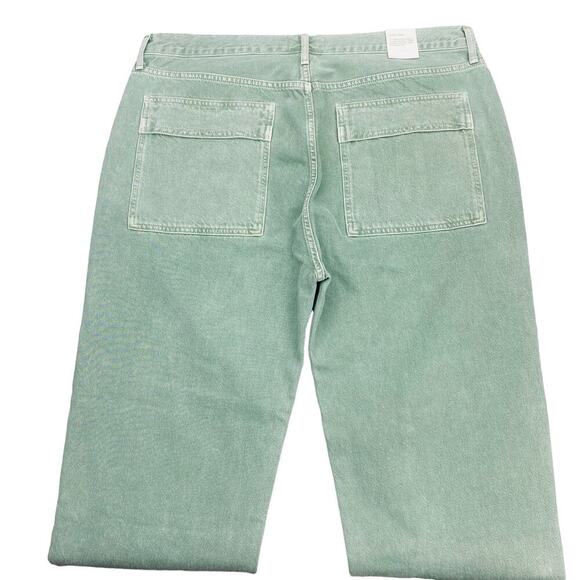 NWT AGOLDE Cooper Cargo High Rise Straight Leg Jean Sz 34 Salamander Green - Picture 13 of 16